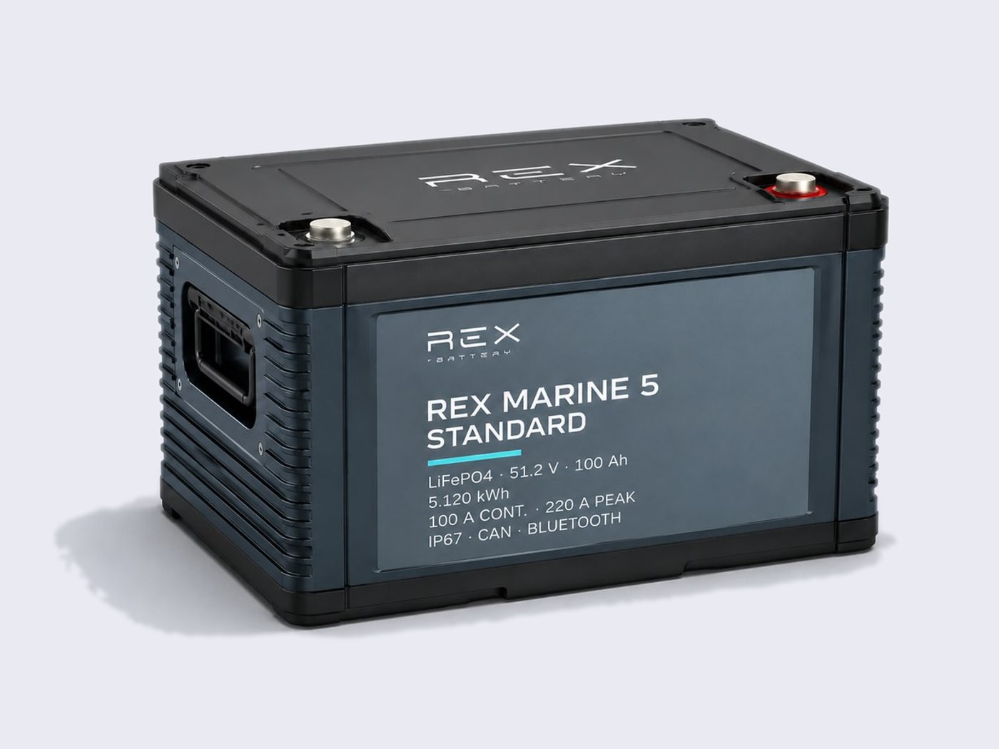 Render: REX Marine 5 Standard, 51.2 V 100 Ah LiFePO4 module