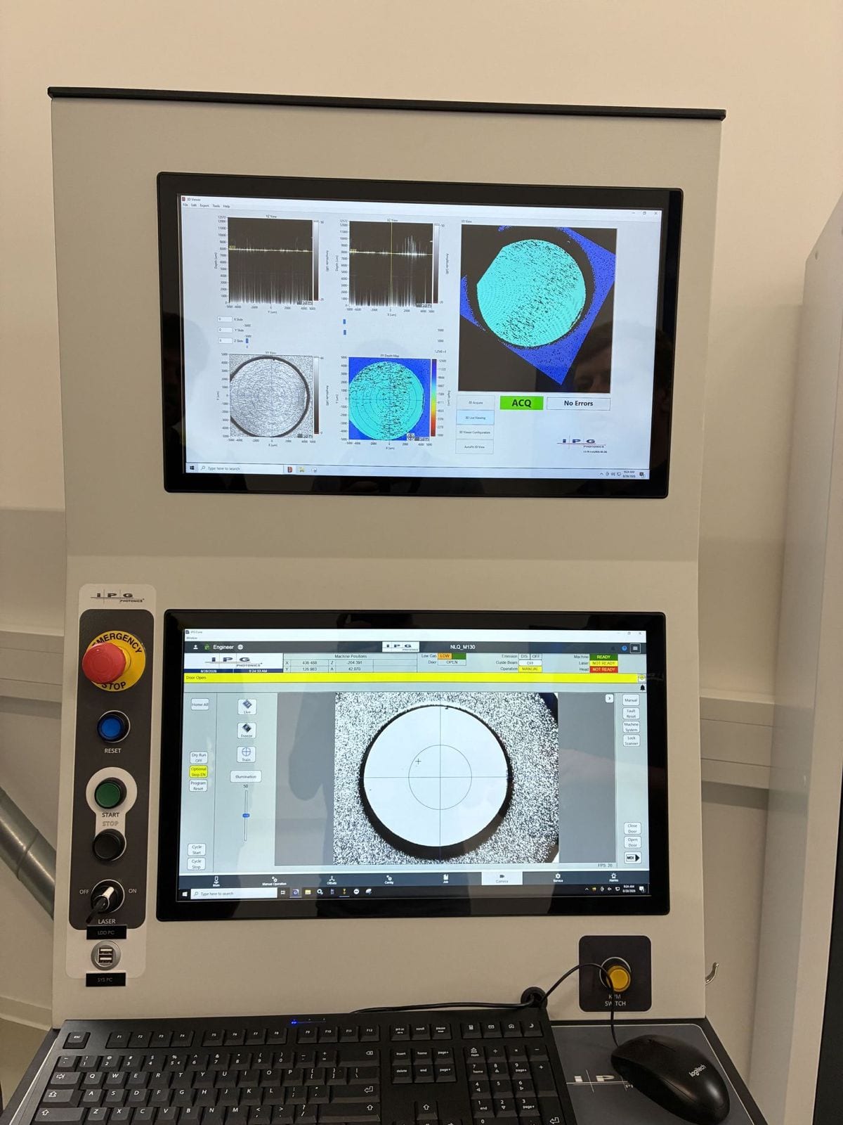 Photo: control and weld inspection station at the welding cell